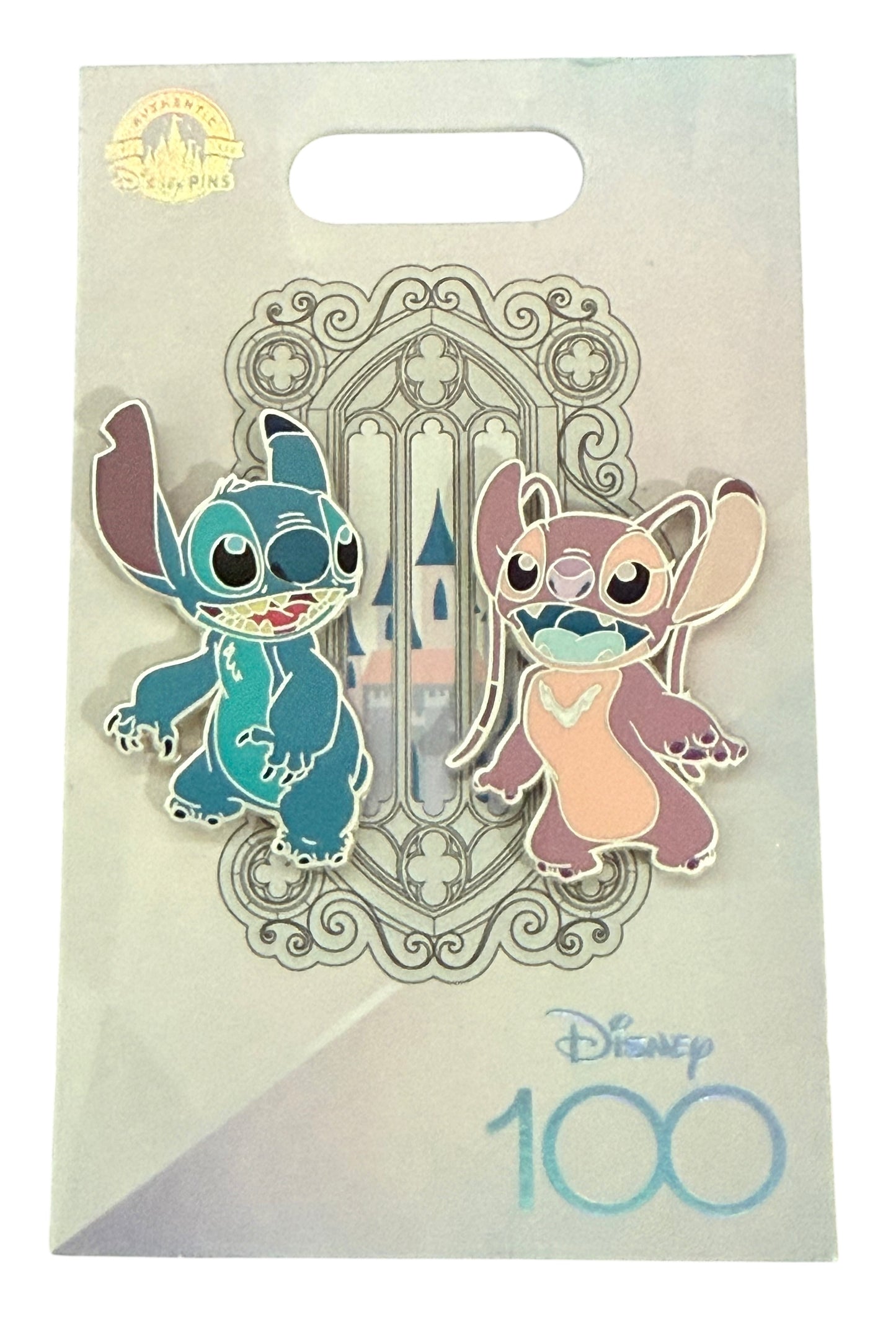 2023 Disney Parks Platinum 100 Years Of Wonder 100th Stitch & Angel 2 Pin Set
