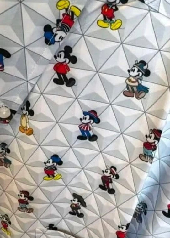 Disney Epcot World Showcase Mickey RSVLTS Button Shirt