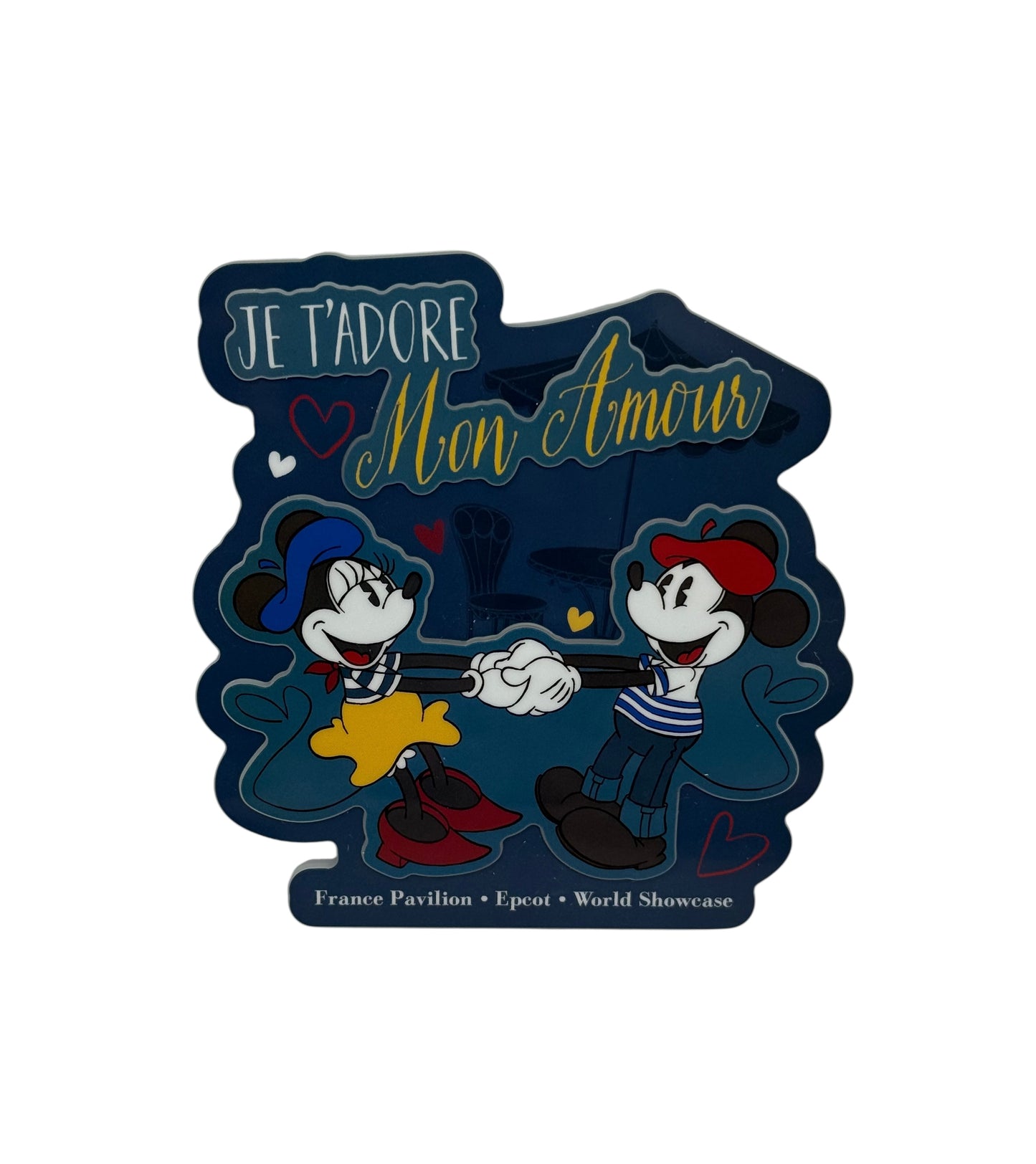 Disney Epcot France World Showcase Je T’Adore Mon Amour Magnet- Mickey & Minnie