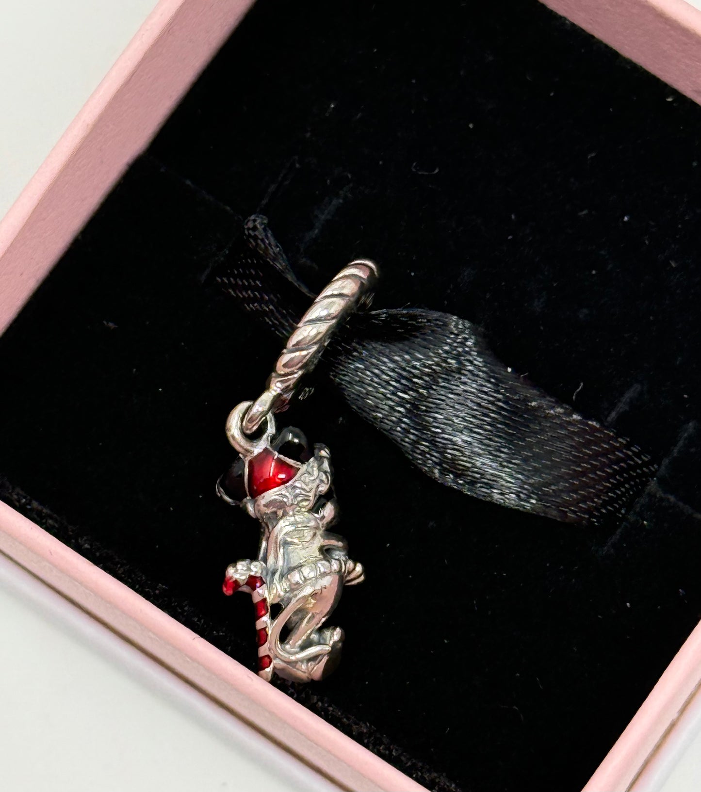 Disney Mickey Santa with Candy Cane Pandora Charm-Christmas