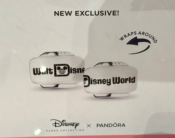 Walt Disney World Murano Pandora Bead Charm White