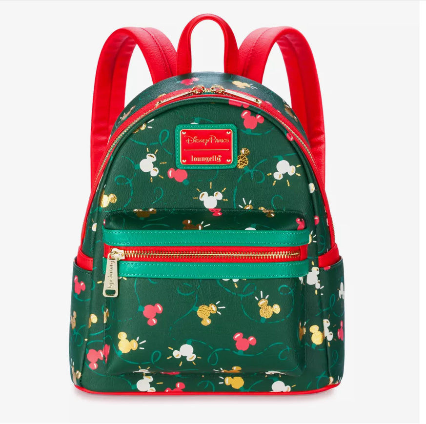 disne parks loungefly mini backpack Disney Mickey Holiday Lights Loungefly Mini Backpack Purse – World of Treasures