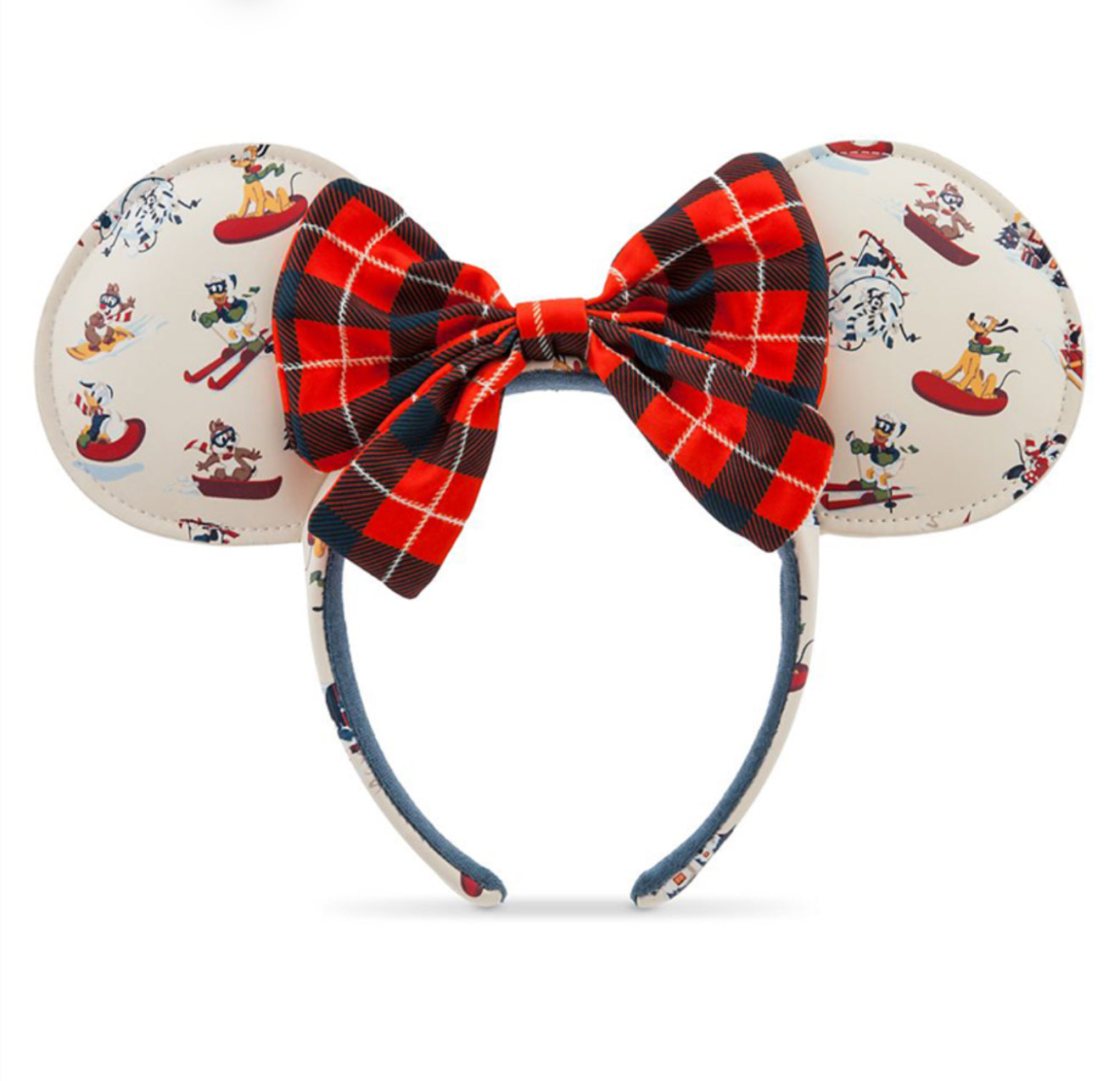 Disney Holiday Ear Headband With Bow - Plaid