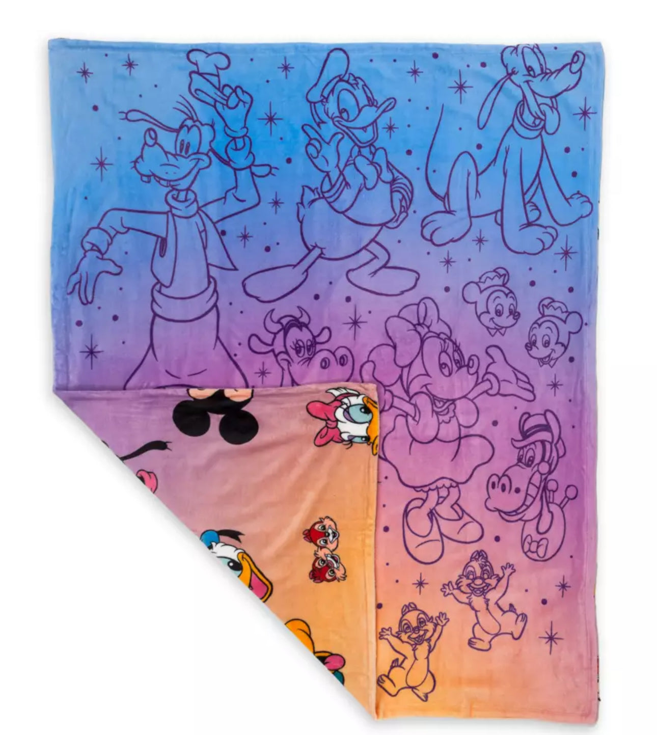 Disney Mickey & Friends Reversible Fleece Throw Blanket-Cartoon Pals
