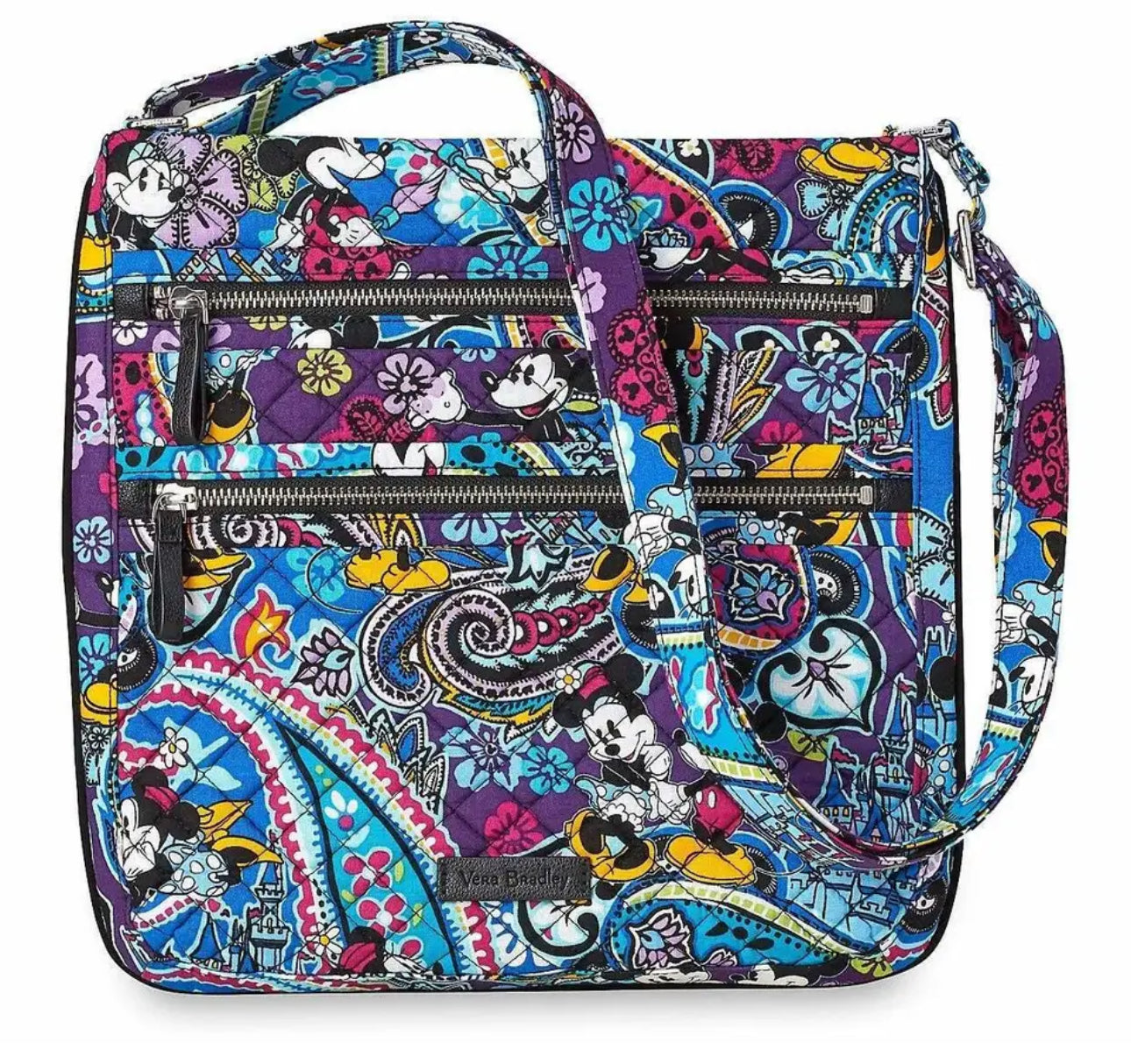 Vera Bradley Triple Zip Hipster Crossbody Purse Disney Mickey's