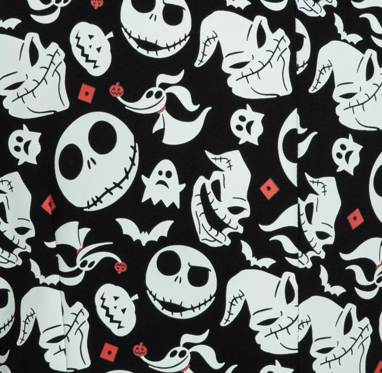 Disney The Nightmare Before Christmas Glow-in-the-Dark Half Suit and Tie for Adults L/XL