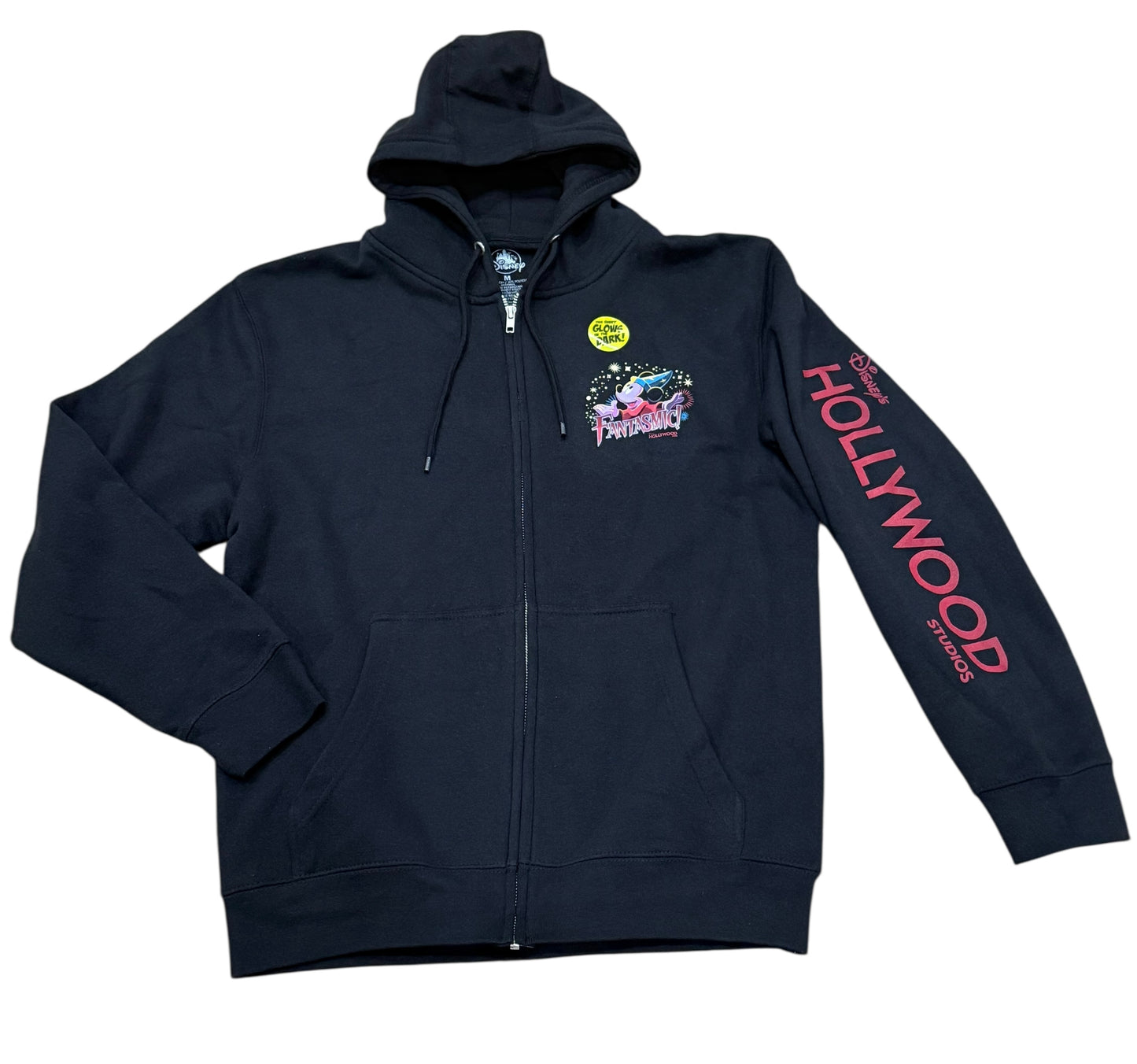 Disney Parks Sorcerer Mickey Fantasmic Zip Hoodie-Glow in the Dark