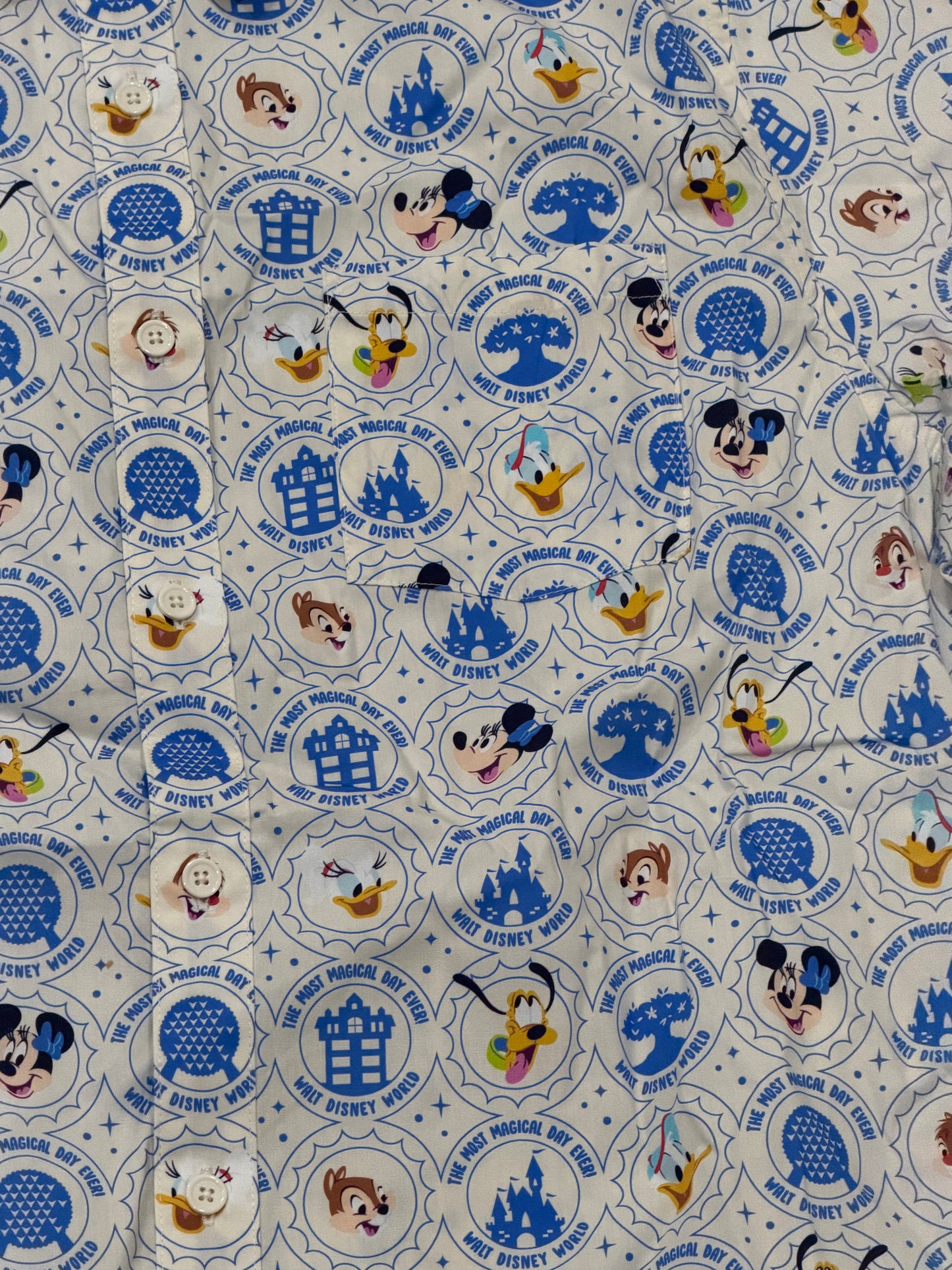 Walt Disney World Mickey & Friends Woven Button Shirt-Most Magical Day Ever