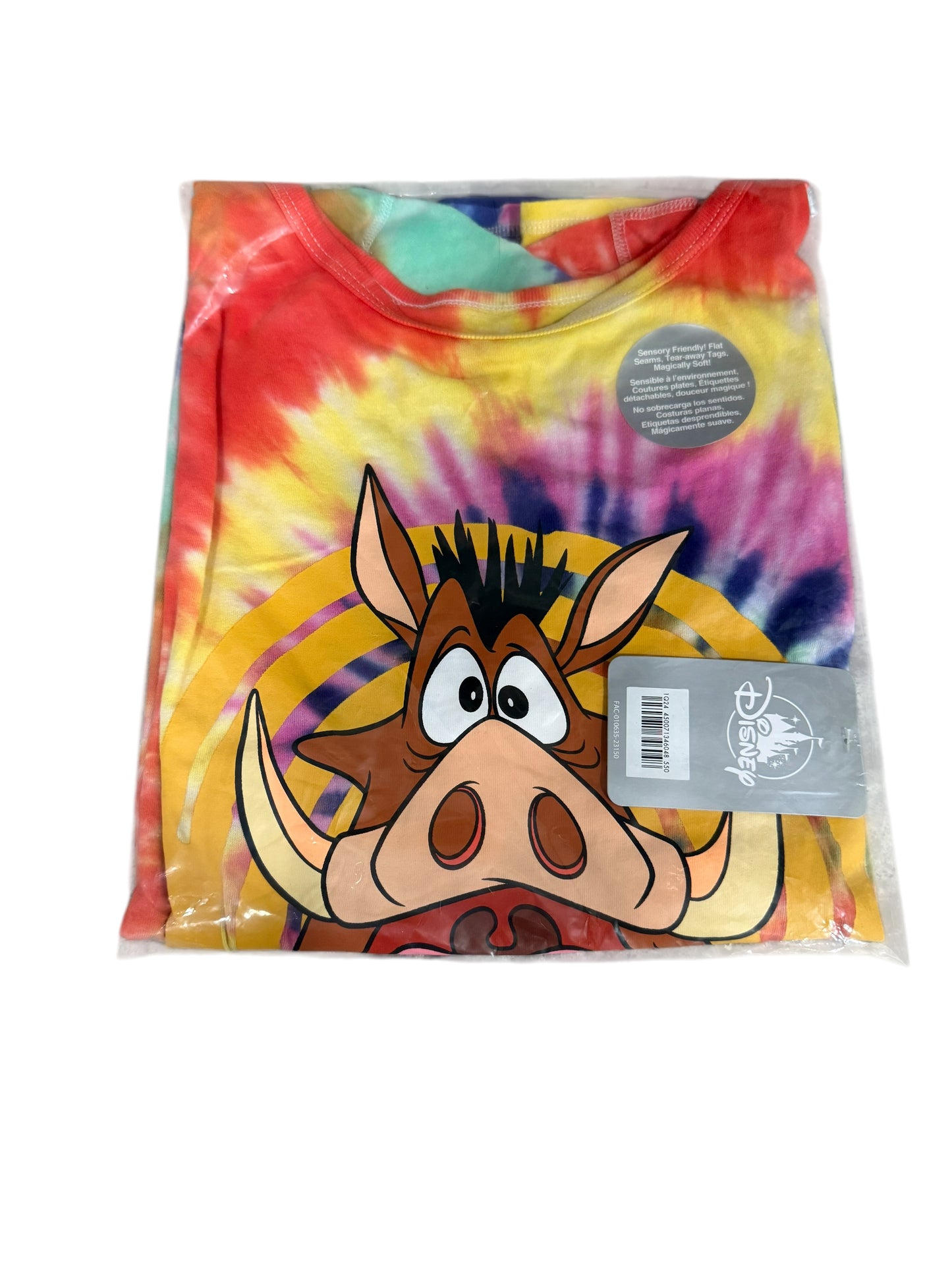 Disney Pumbaa Tie-Dye T-Shirt for Kids – The Lion King – Sensory Friendly XL