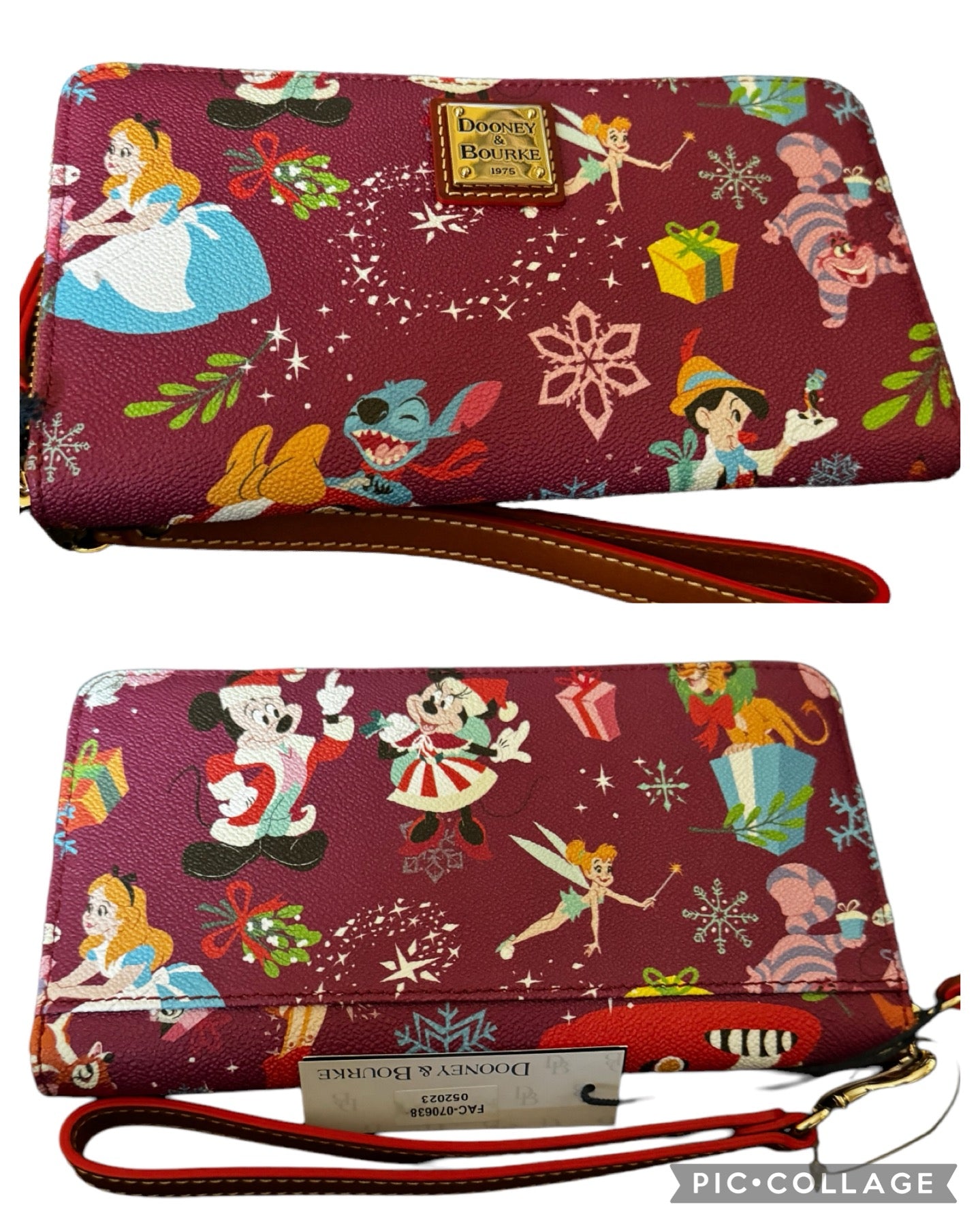 2022 DISNEY DOONEY & BOURKE Christmas Holiday Wristlet Wallet NWT good