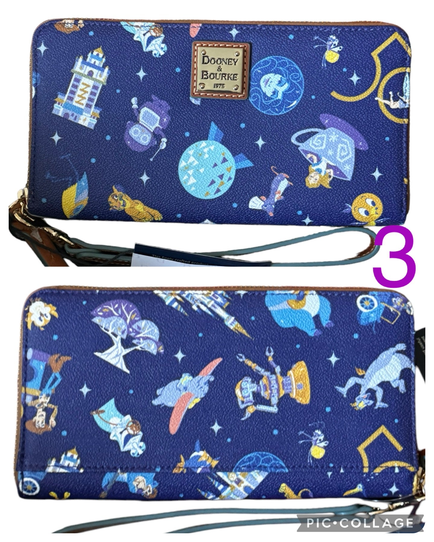 Disney World 50th Anniversary Dooney & Bourke Wallet Wristlet-Castle