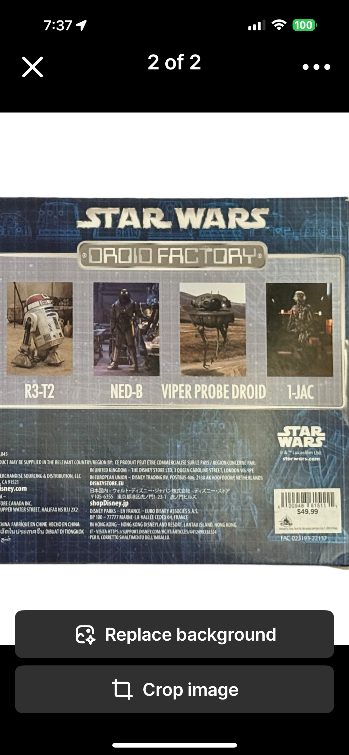 Disney Star Wars Galaxy Edge Droid Factory Obi-Wan Kenobi Figure Set R3-T2, NED-B, Viper Probe, 1-JAC
