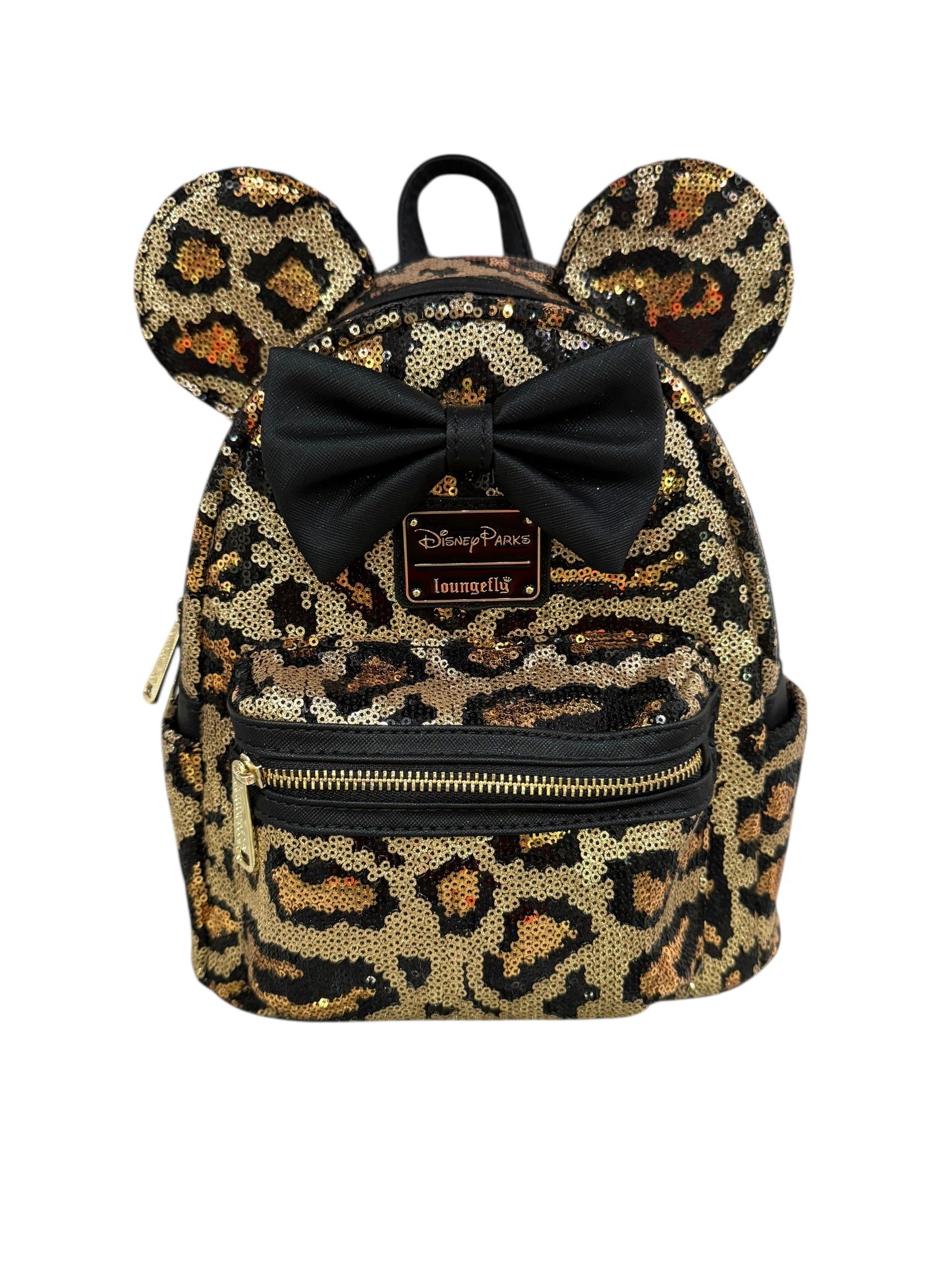 Disney Animal Kingdom Minnie Sequin Leopard Loungefly Backpack