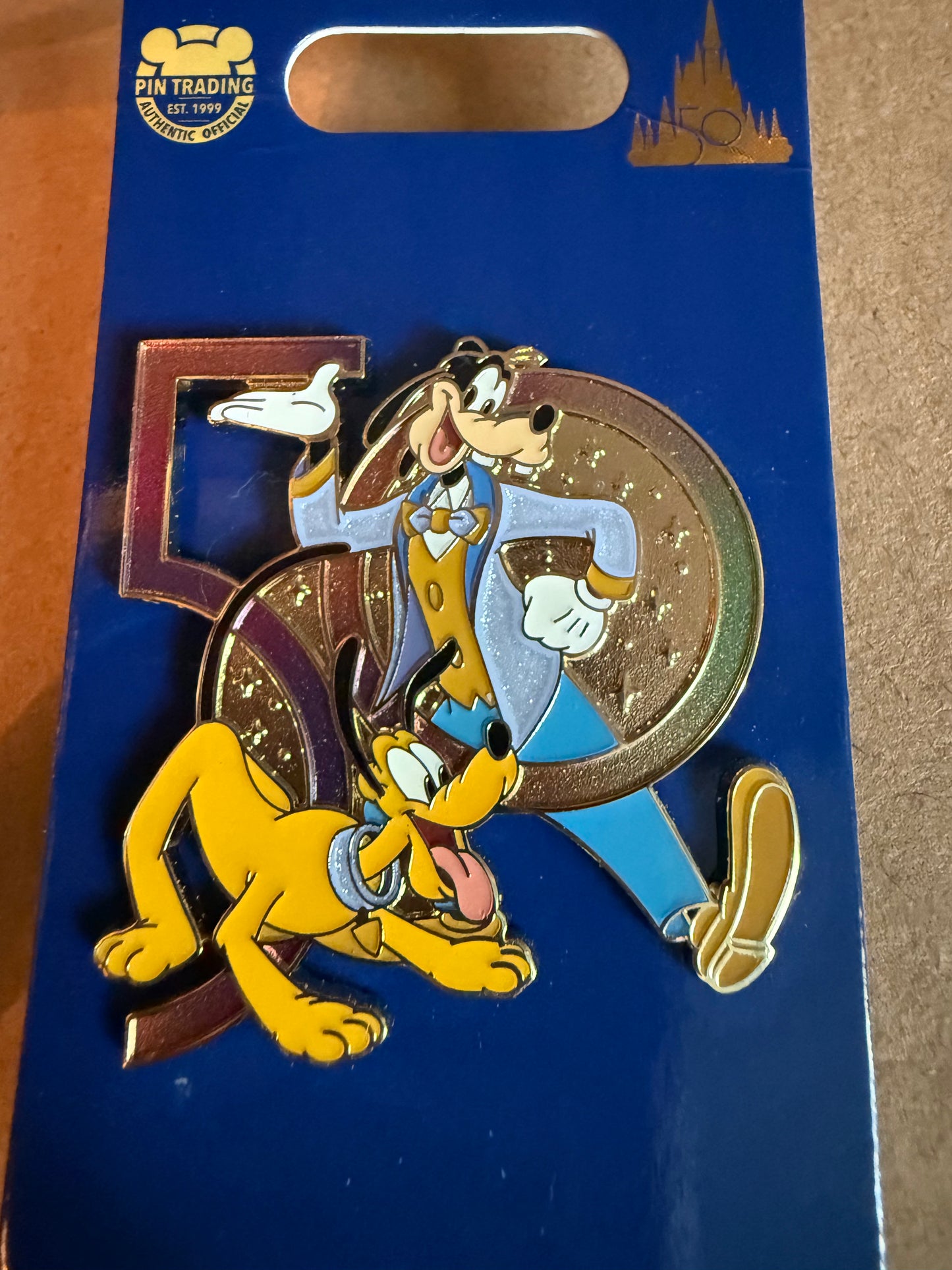 Walt Disney World 50th Anniversary Goofy and Pluto Pin