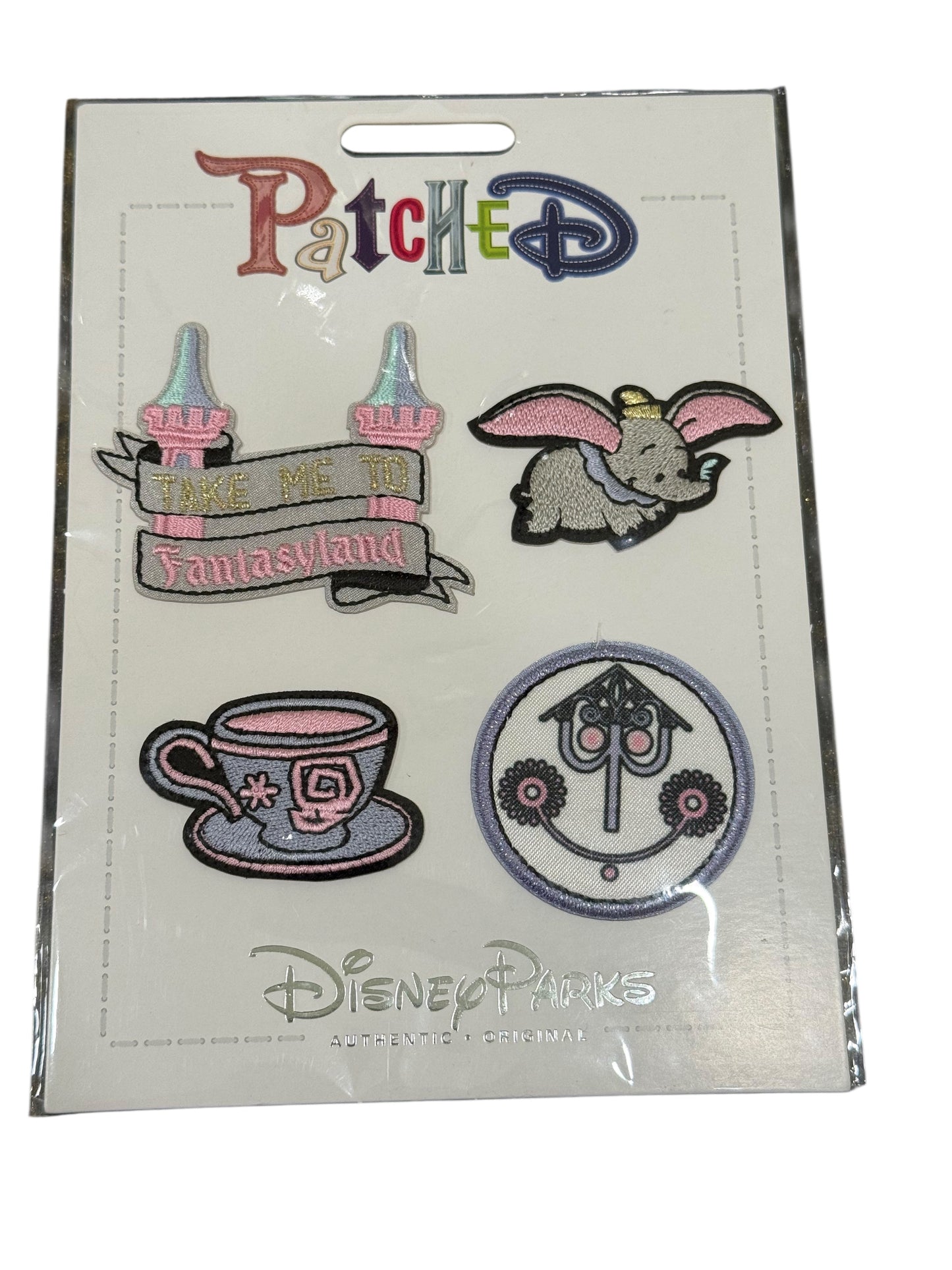 Disney Magic Kingdom Fantasyland Patch Set-teacup, small world, dumbo