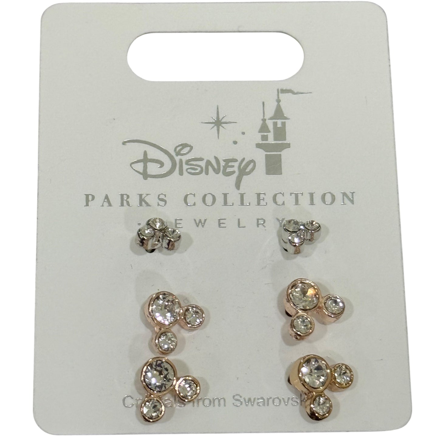 Disney Mickey Earring Set-3 sized gold, silver, rose