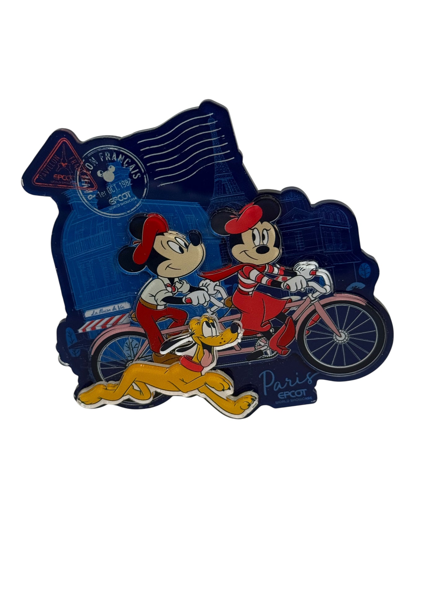 Disney Epcot France World Showcase Paris Magnet- Mickey, Minnie, Pluto