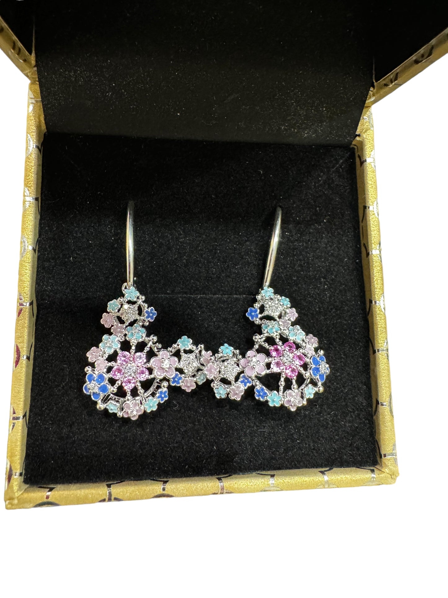 Disney Mickey Floral Rebecca Hook Dangle Earrings