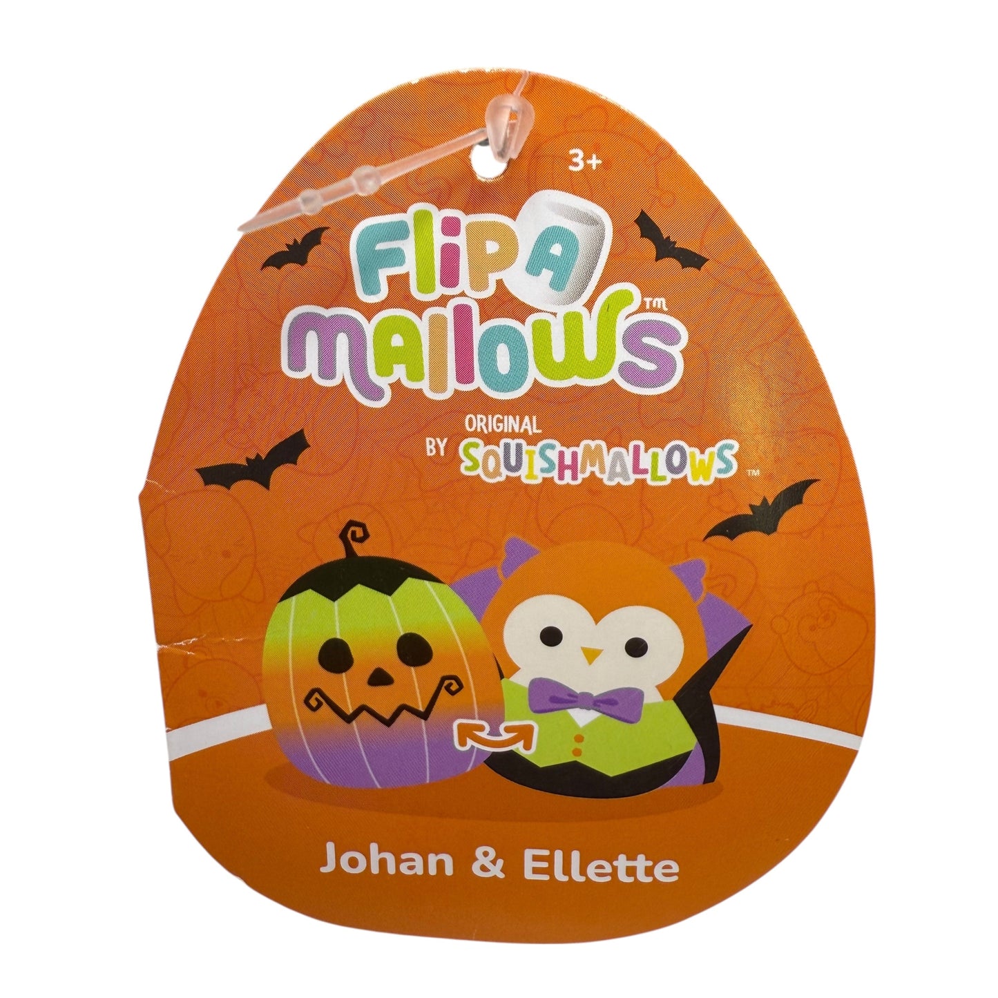Squishmallows Flip Halloween Pumpkin Owl-Johan & Ellette