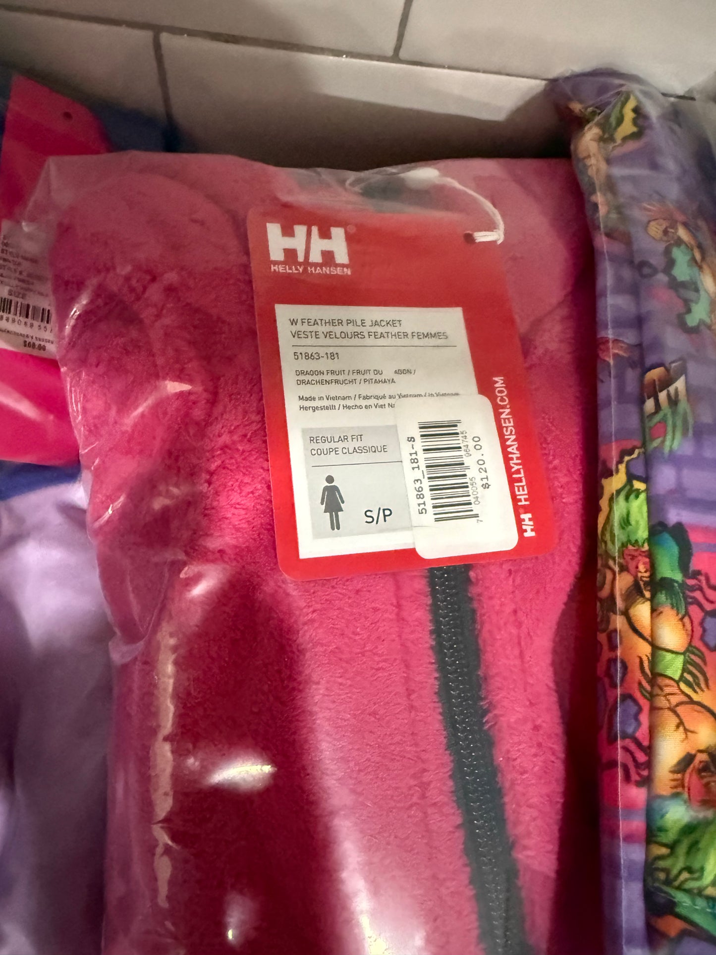 Helly Hansen Feather Pile Jacket Ladies Small-Dragon Fruit Pink