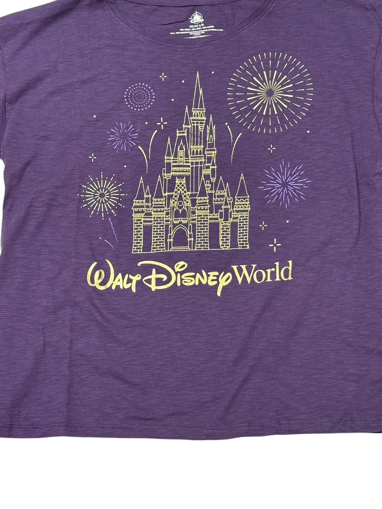 Walt Disney World Gold Castle Purple Ladies Shirt