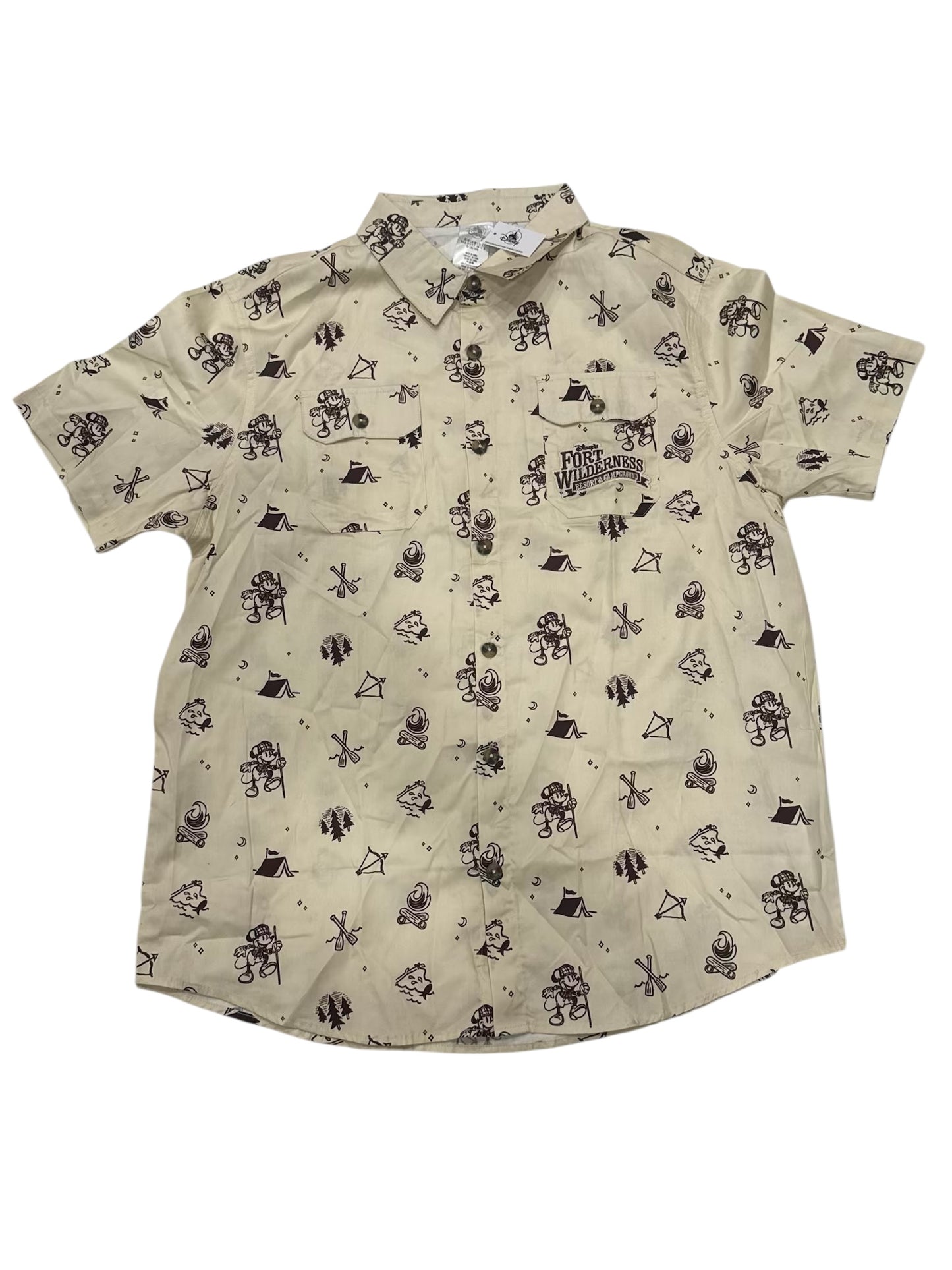 Disney Fort Wilderness Resort Mickey Button Shirt