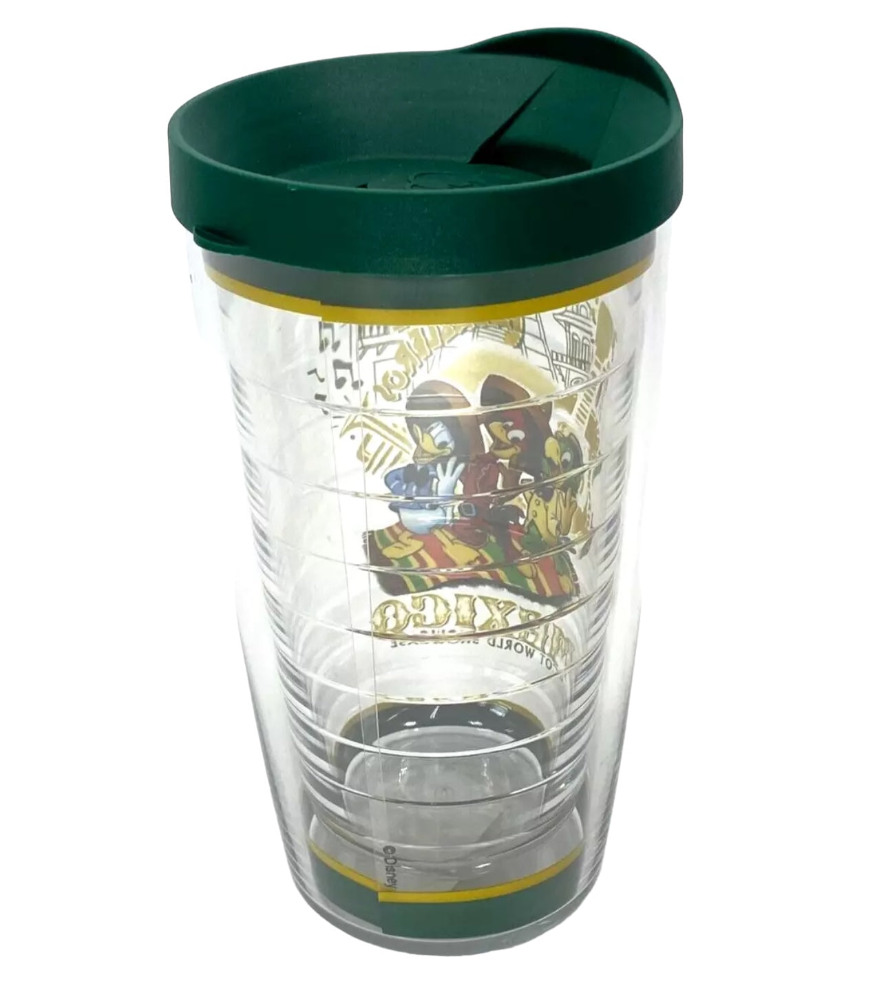 Disney Mexico Pavilion Epcot 3 Three Caballeros M Tervis Tumbler Cup Lid 16oz-Retired