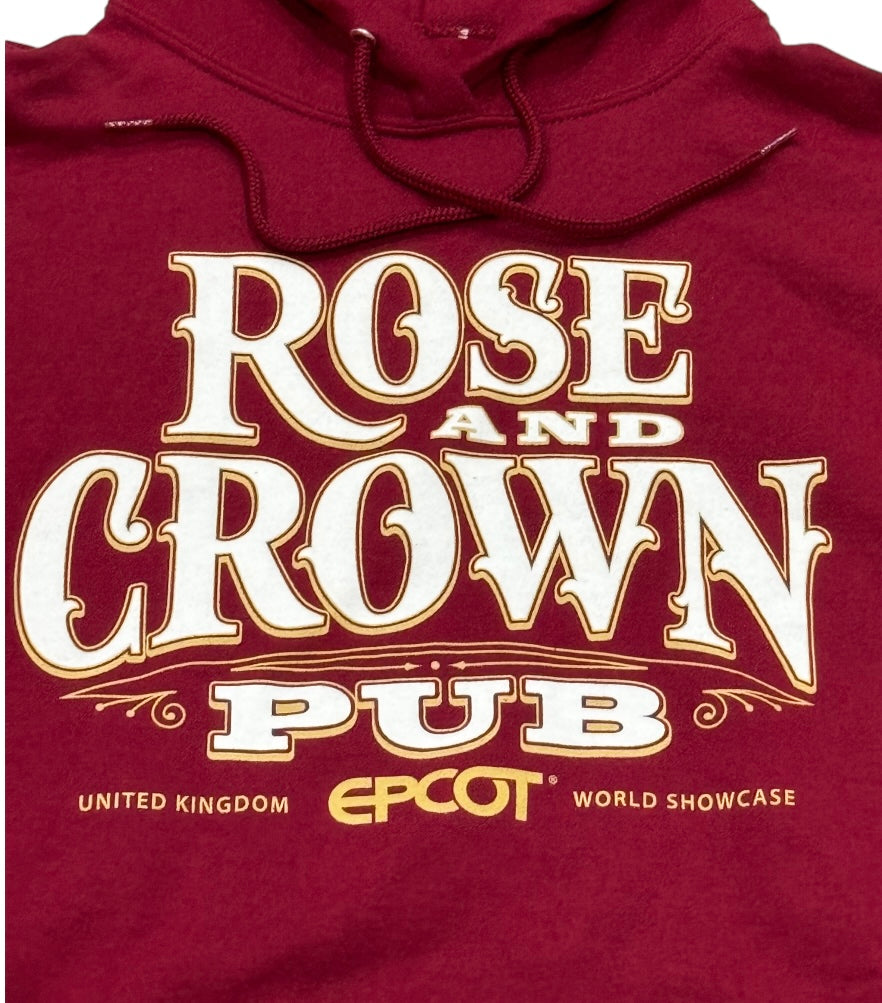 Disney Epcot UK Pavilion Rose and Crown Pub Pullover Hoodie Sweatshirt