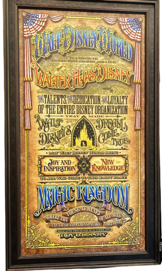 Walt Disney World 50th Anniversary Magic Kingdom Dedication Framed Giclee by Jer