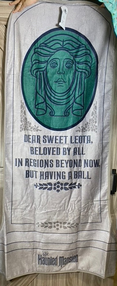Disney Haunted Mansion Madame Leota Tombstone Beach Towel