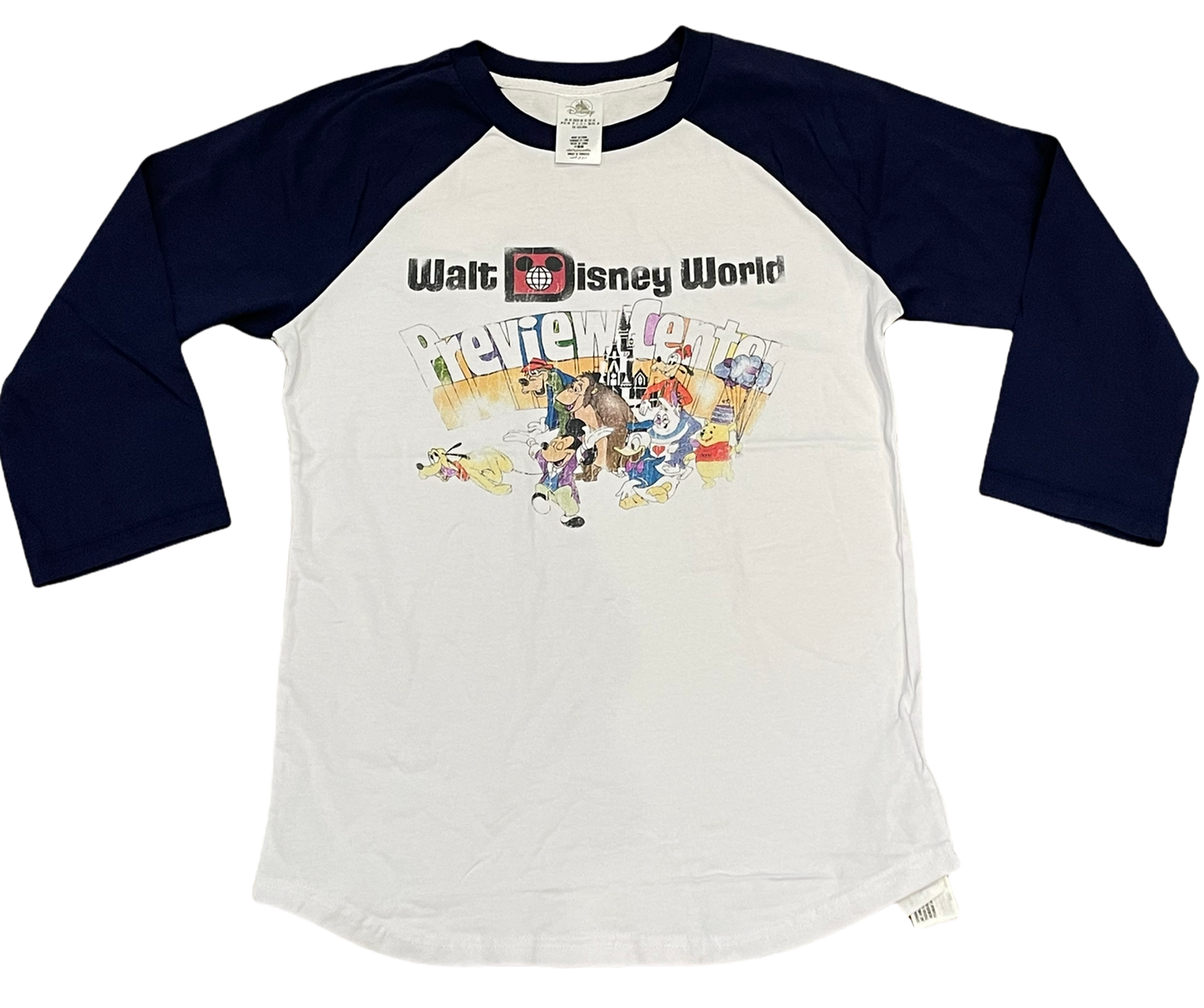 Disney World 50th Anniversary Mickey & Friends Preview Center Raglan Shirt