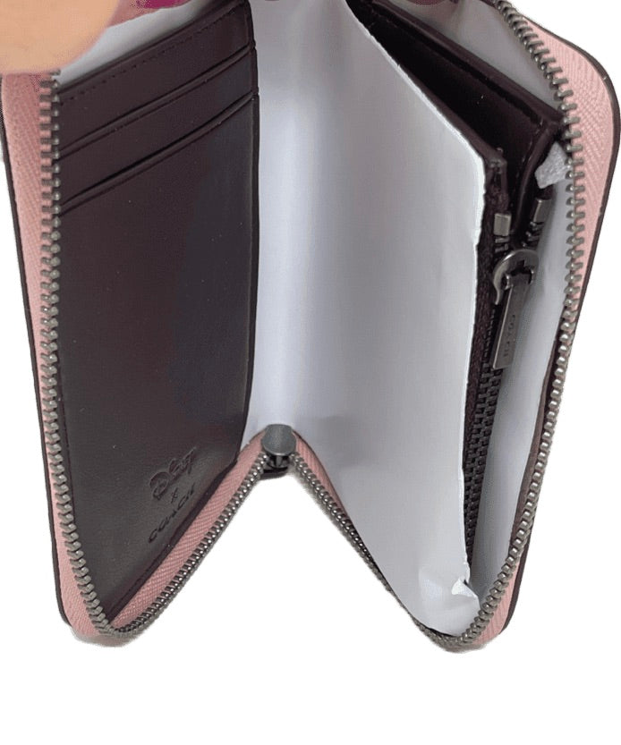 Disney X COACH Daisy Duck Pink Small Zip Around Wallet