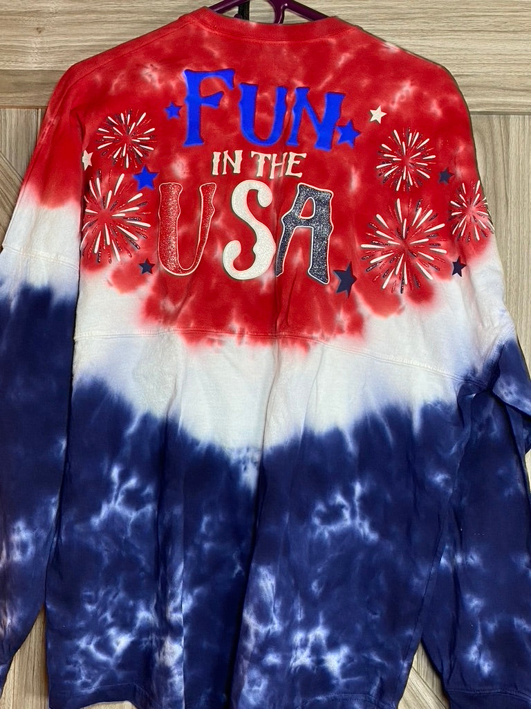 Disney Epcot World Showcase Fun in the USA Americana Glitter Mickey Spirit Jersey