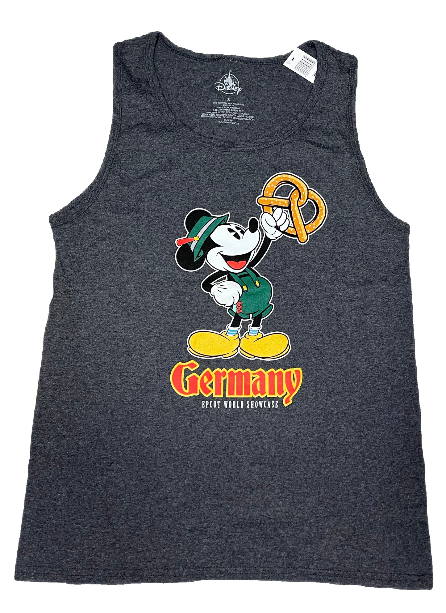 Disney Epcot Germany World Showcase Mickey Pretzel Men’s Unisex Tank Top Shirt