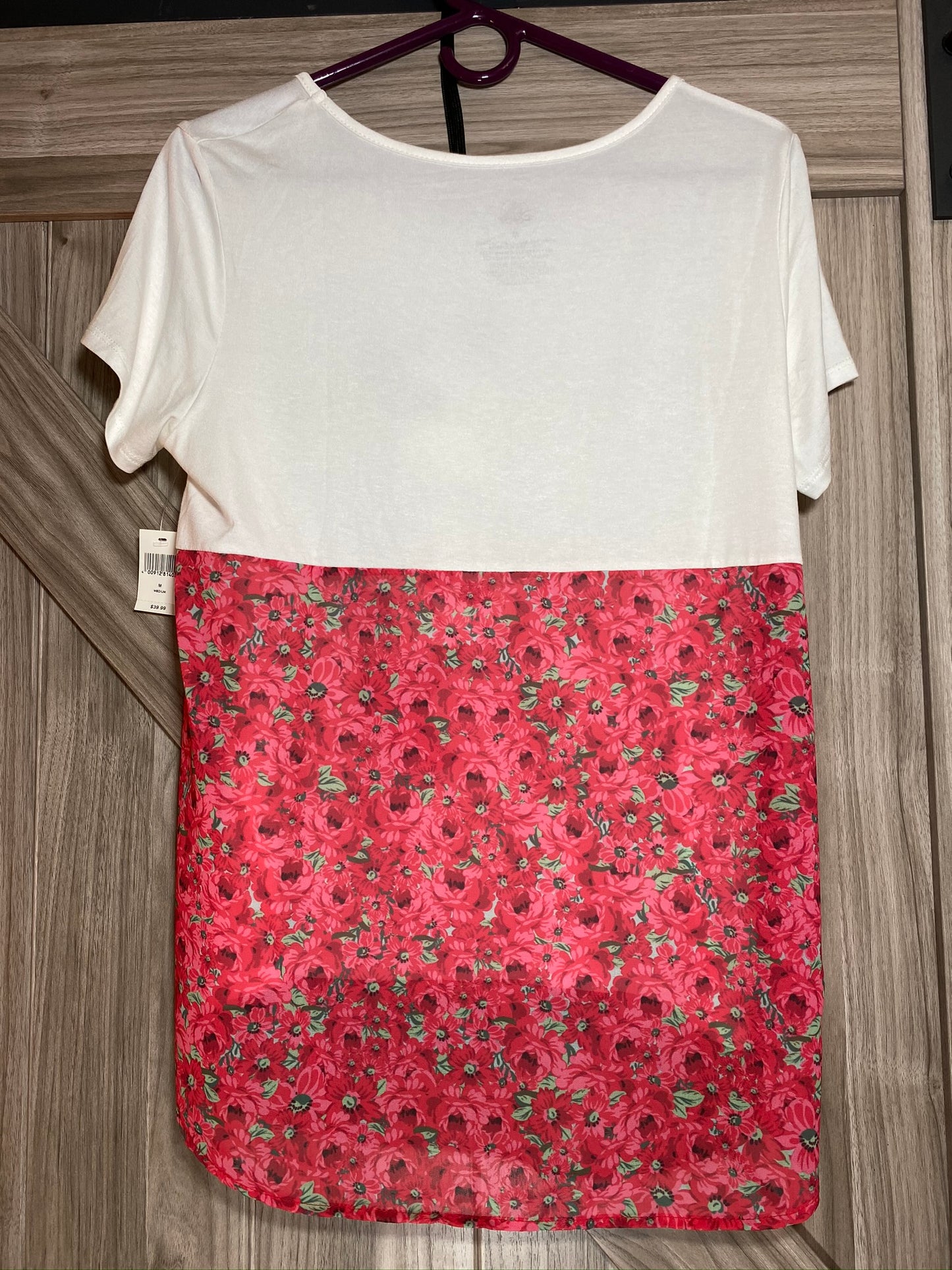 Disney Epcot United Kingdom UK Minnie Shirt XXL with Sheer Roses Panel