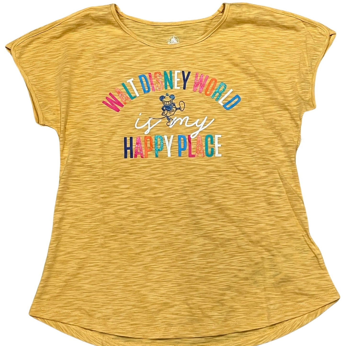 Walt Disney World is My Happy Place Glitter Mickey Shirt