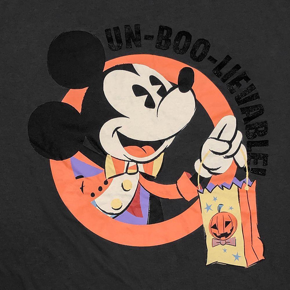 Disney Mickey Mouse Halloween Un-Boo-lievable! Ringer T-Shirt for Adults - World of Treasures
