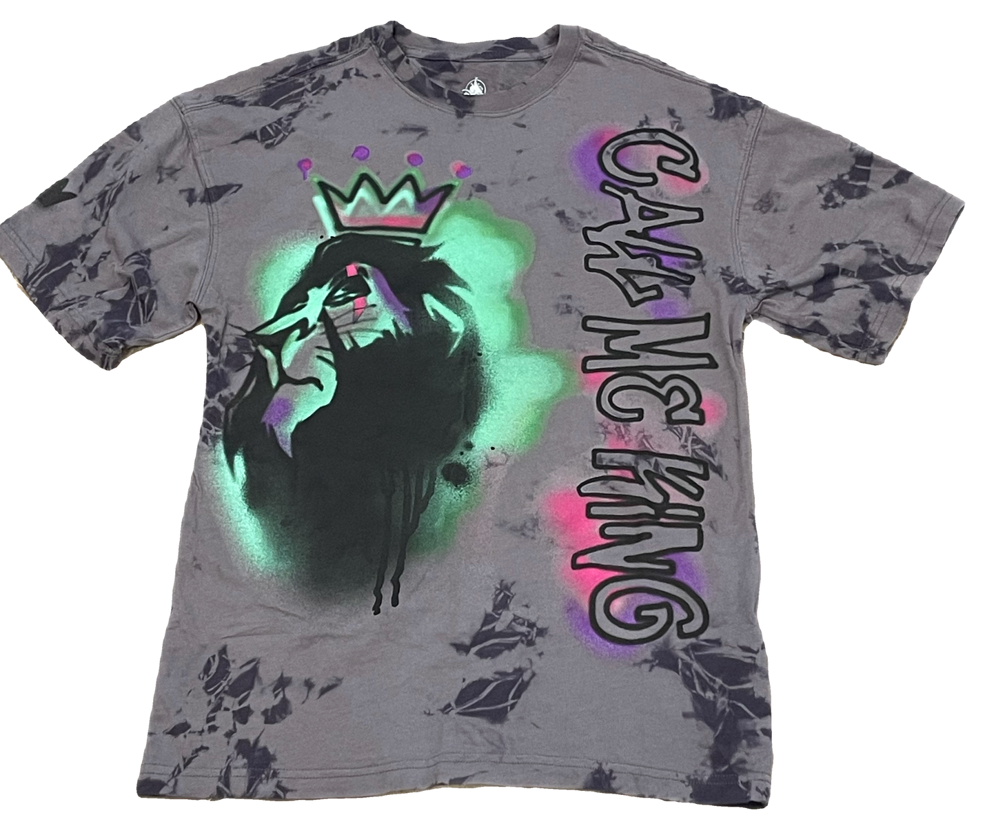 Disney Scar Call Me King Acid Wash Tie Die Graffiti Shirt