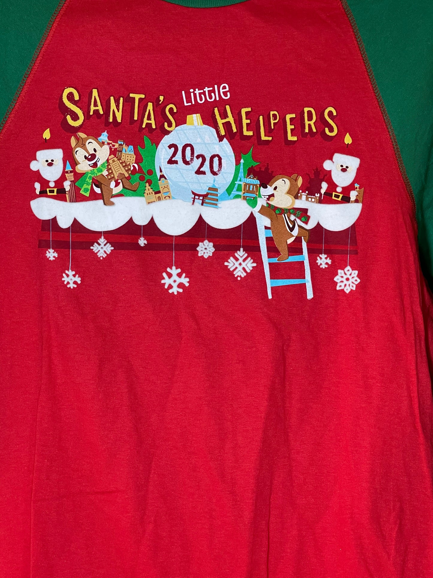 Disney Epcot Festival of Holidays 2020 Chip and Dale Raglan Shirt