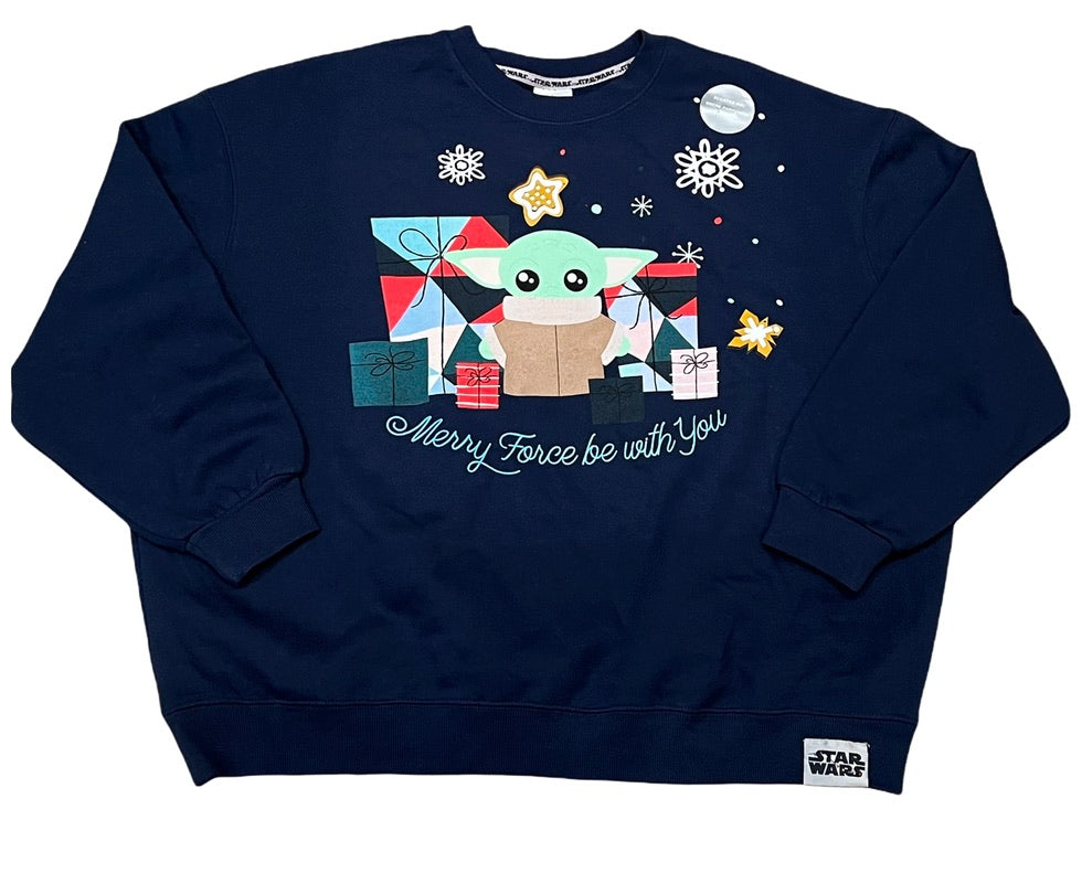 Disney Star Wars Baby Yoda Holiday Ladies Pullover-Christmas 2021