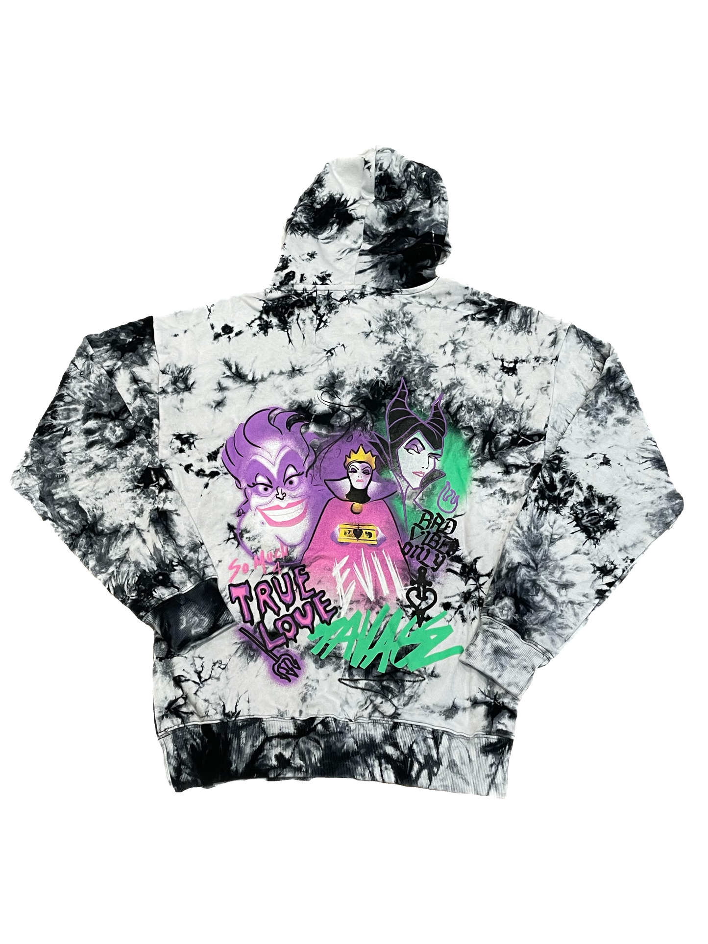 Disney Wicked Villains Acid Wash Tie Dye Hoodie XS