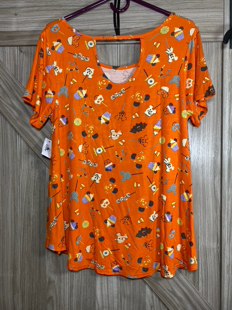 Disney Mickey Minnie Halloween Snack Candy Ladies Shirt
