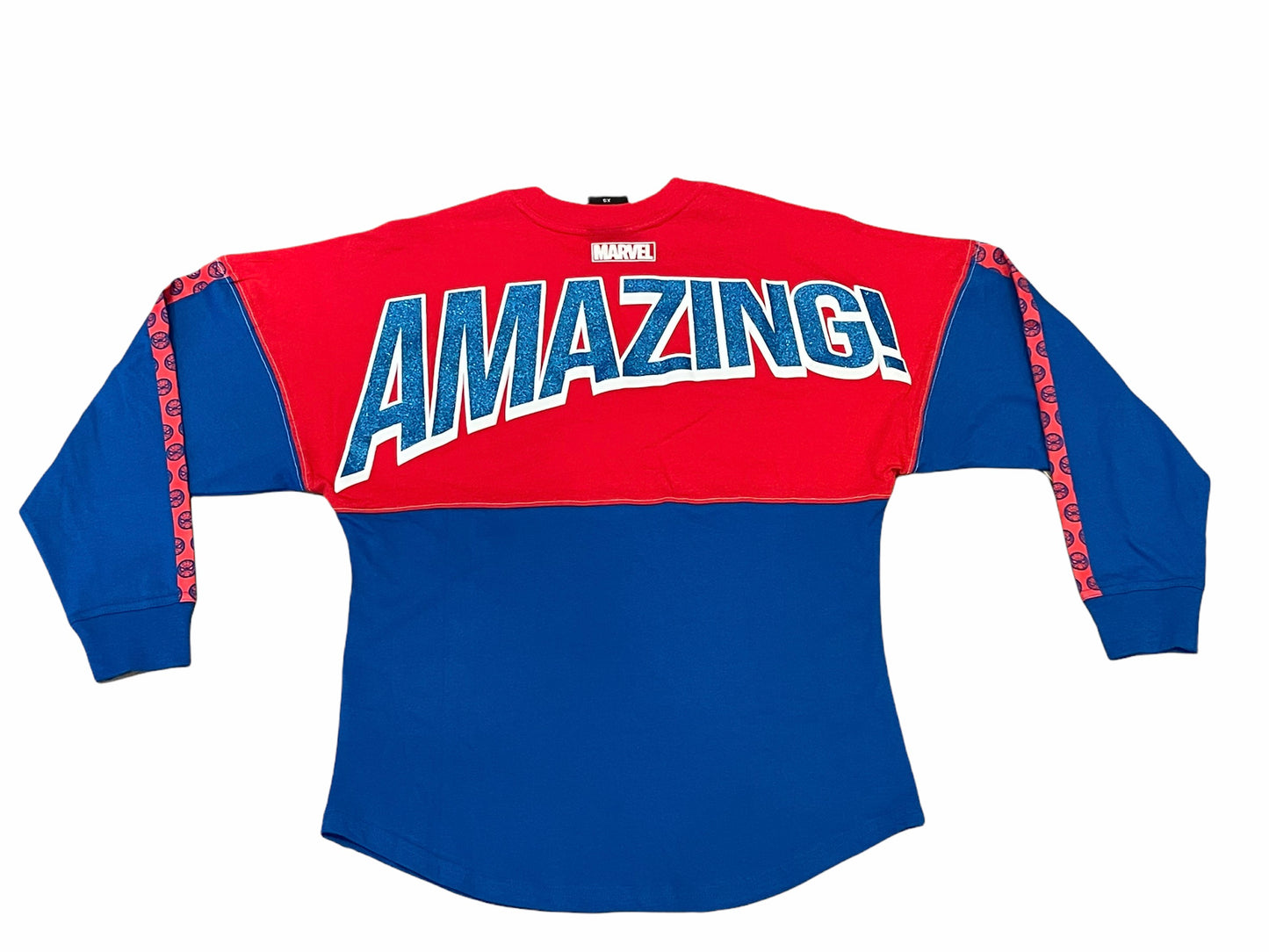 Universal Studios Marvel Glitter Spider-Man Long Sleeve Shirt Jersey