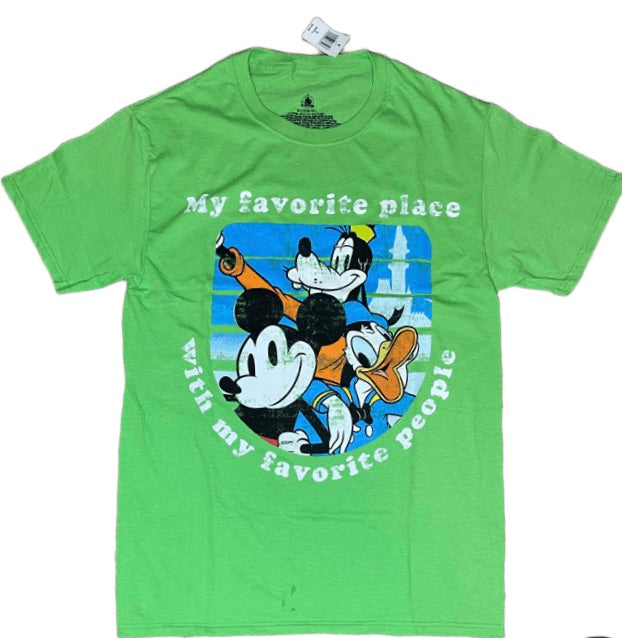 Disney Mickey, Goofy, Donald “My Favorite Place with my Favorite People” Vintage Medium