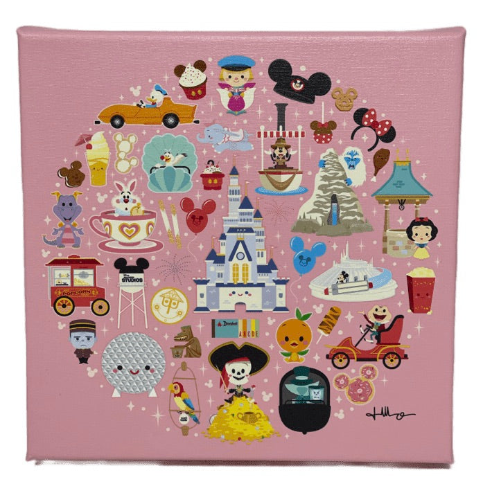 Disney “A Walk in the Park” By Jerrod Maruyama Wrapped Canvas 8x8”