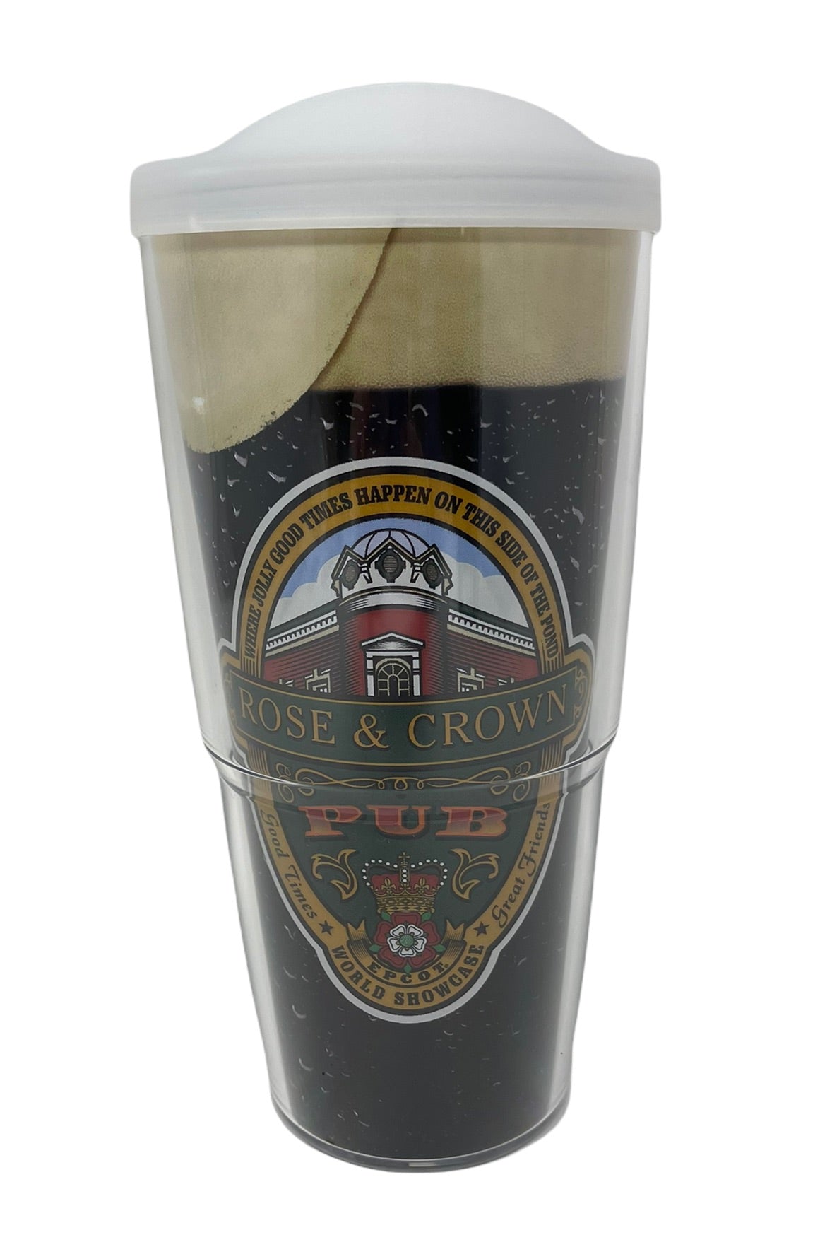Disney Epcot UK World Showcase Rose & Crown Tervis Tumbler Cup with Lid