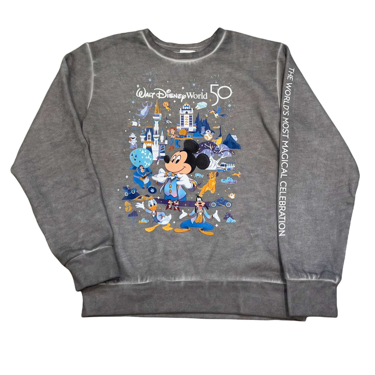 Disney World 50th Anniversary Mickey Icons Kids Pullover Sweatshirt XXS