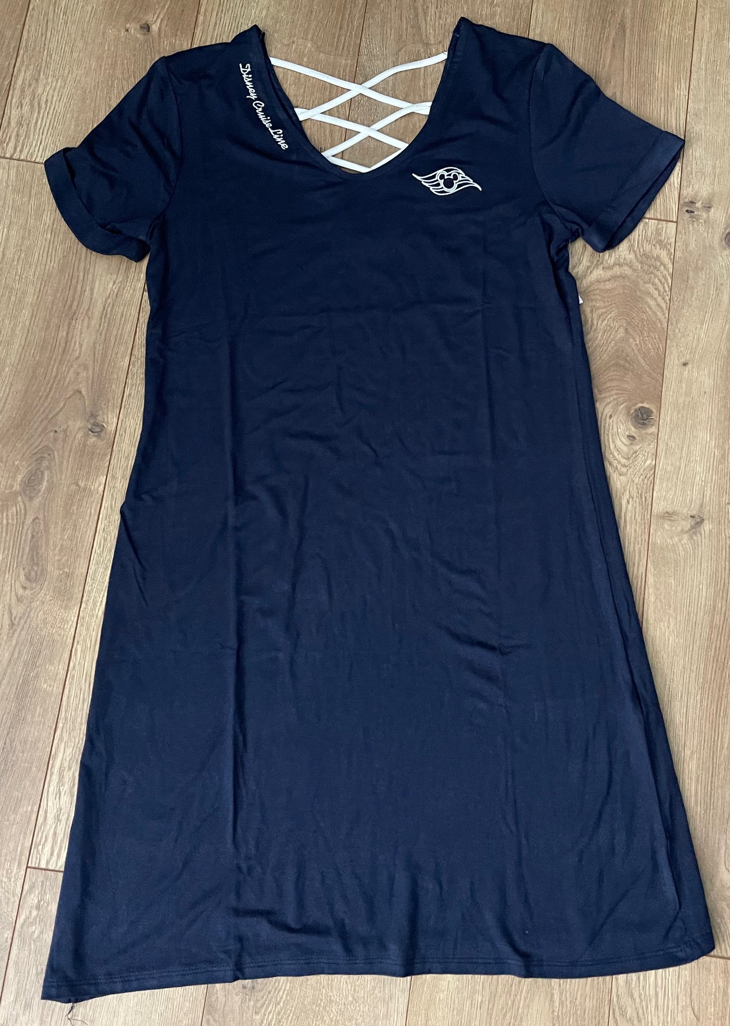 Disney Cruise Line DCL Navy Dress with Criss Cross Detail in Back Medium