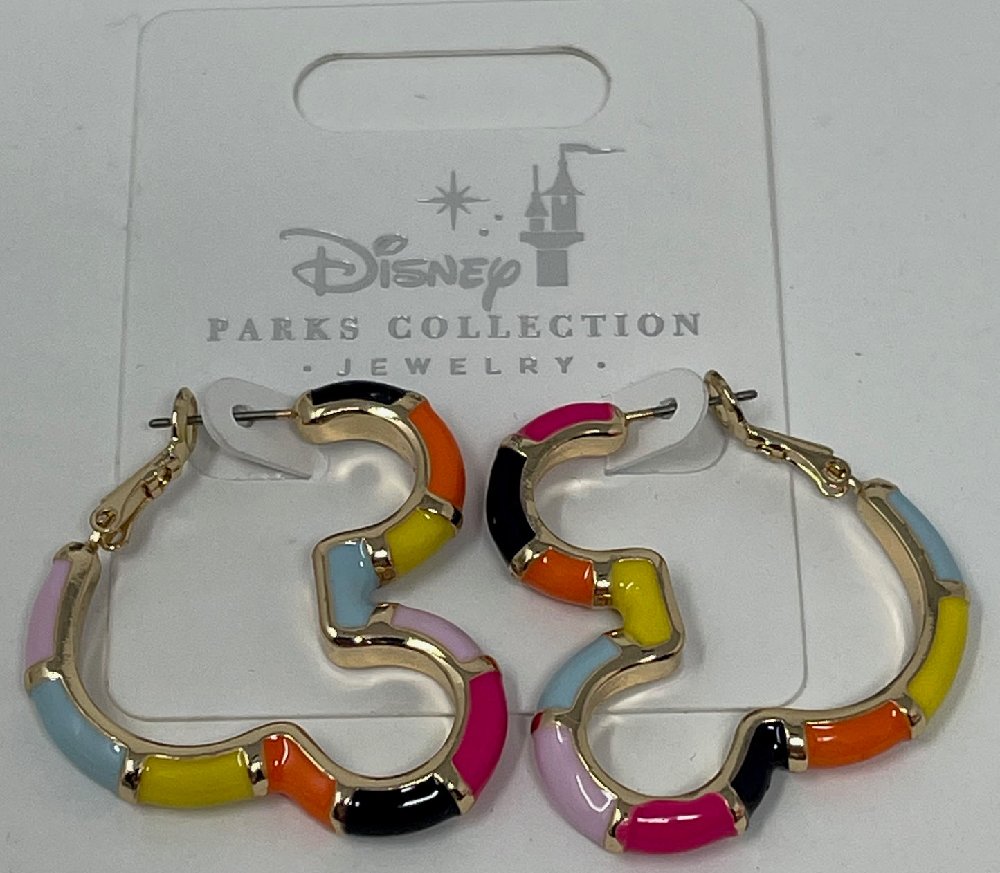 Disney Parks Jewelry Collection Mickey Color Block Hoop Earrings
