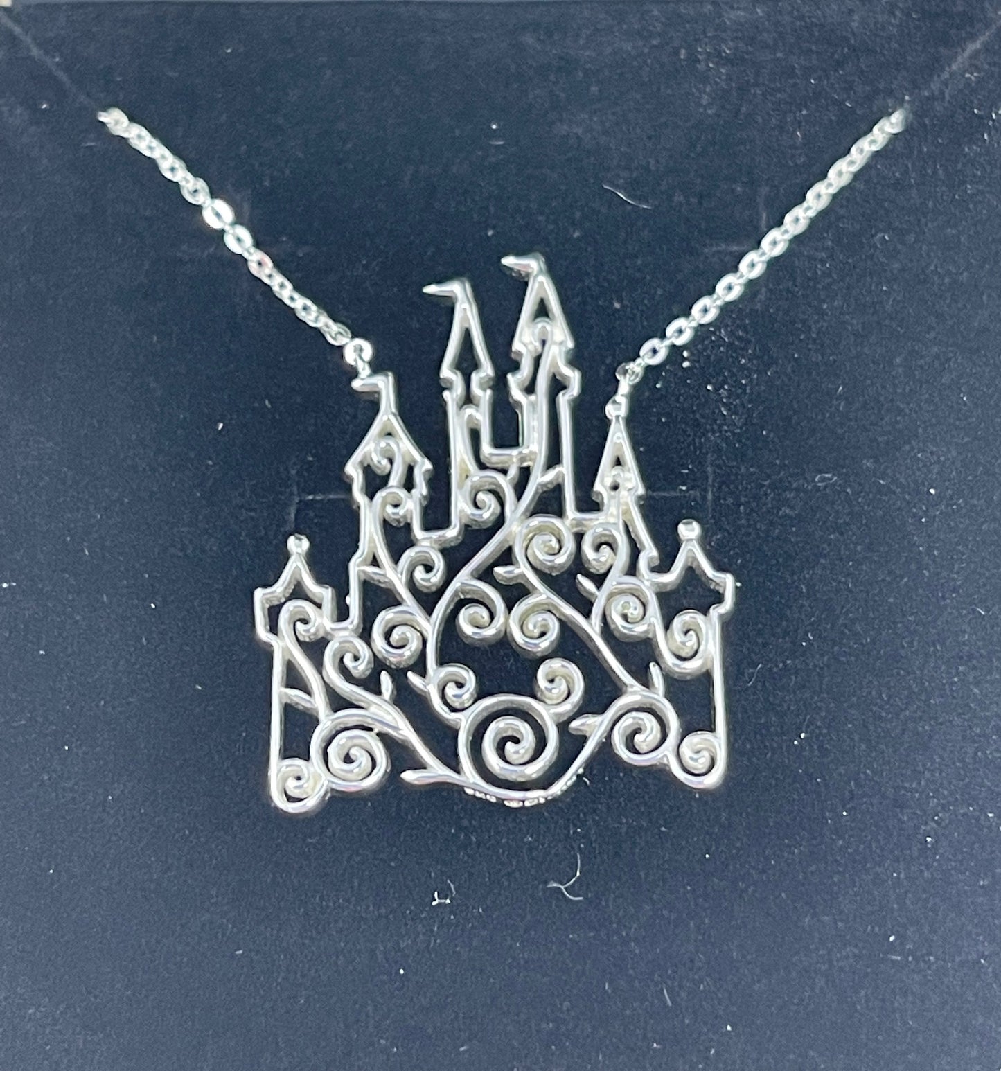 Disney Mickey Filigree Scroll Castle Necklace by Rebecca Hook